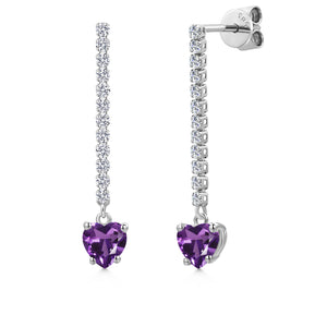 Amethyst - February_Earrings in 14K White Gold