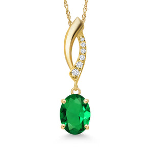 Nano Emerald - May_Pendant in 14K Yellow Gold