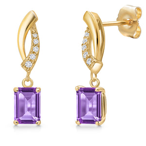 Amethyst - February_Earrings in 14K Yellow Gold