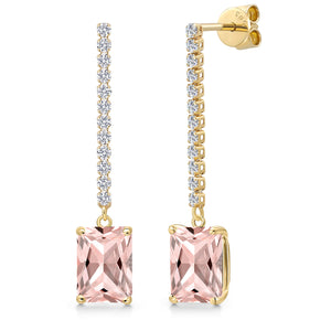 Nano Morganite - October_Earrings in 14K Yellow Gold