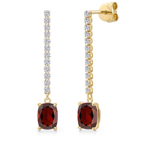 Red and E - F_Earrings in 14K Yellow Gold