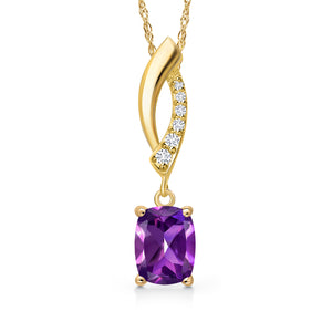 Amethyst - February_Pendant in 14K Yellow Gold
