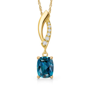 Topaz and Lab Grown Diamond_Pendant in 14K Yellow Gold