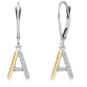 Earrings in 925 Sterling Silver and 10K Yellow Gold