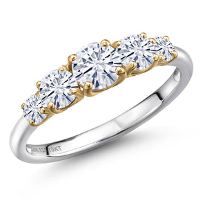 Ring in 925 Sterling Silver and 10K Yellow Gold