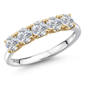 Ring in 925 Sterling Silver and 10K Yellow Gold