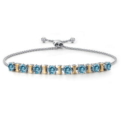 Bracelet in 925 Sterling Silver and 10K Yellow Gold