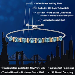 Bracelet in 925 Sterling Silver and 10K Yellow Gold
