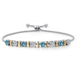 Bracelet in 925 Sterling Silver and 10K Yellow Gold