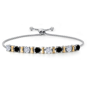 Black Diamond - April_Bracelet in 925 Sterling Silver and 10K Yellow Gold