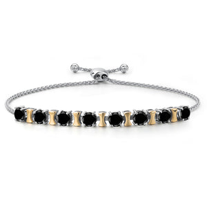Black Diamond - April_Bracelet in 925 Sterling Silver and 10K Yellow Gold