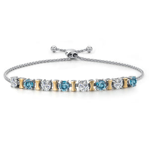 Bracelet in 925 Sterling Silver and 10K Yellow Gold