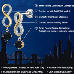 Earrings in 925 Sterling Silver and 10K Yellow Gold