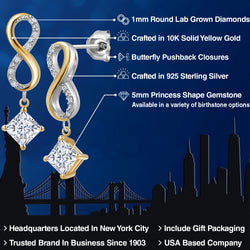 Earrings in 925 Sterling Silver and 10K Yellow Gold