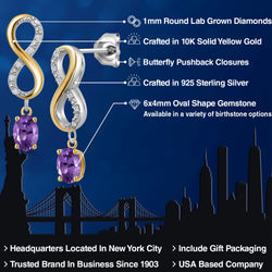 Earrings in 925 Sterling Silver and 10K Yellow Gold