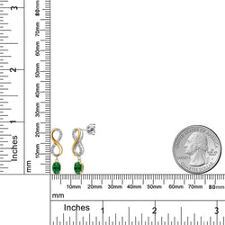 Earrings in 925 Sterling Silver and 10K Yellow Gold