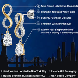 Earrings in 925 Sterling Silver and 10K Yellow Gold
