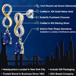 Earrings in 925 Sterling Silver and 10K Yellow Gold