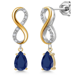 Earrings in 925 Sterling Silver and 10K Yellow Gold