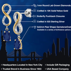 Earrings in 925 Sterling Silver and 10K Yellow Gold