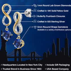 Earrings in 925 Sterling Silver and 10K Yellow Gold