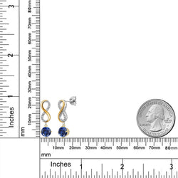 Earrings in 925 Sterling Silver and 10K Yellow Gold