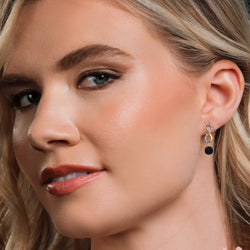 Earrings in 925 Sterling Silver and 10K Yellow Gold