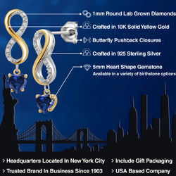 Earrings in 925 Sterling Silver and 10K Yellow Gold