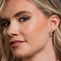 Earrings in 925 Sterling Silver and 10K Yellow Gold
