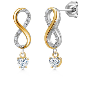 Earrings in 925 Sterling Silver and 10K Yellow Gold