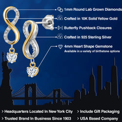 Earrings in 925 Sterling Silver and 10K Yellow Gold