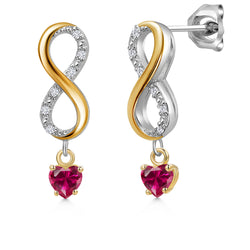 Earrings in 925 Sterling Silver and 10K Yellow Gold