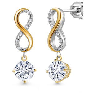 Earrings in 925 Sterling Silver and 10K Yellow Gold