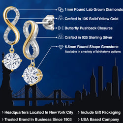 Earrings in 925 Sterling Silver and 10K Yellow Gold