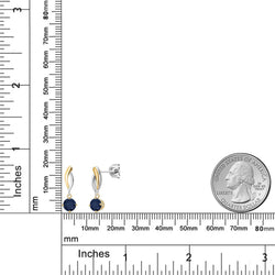Earrings in 925 Sterling Silver and 10K Yellow Gold