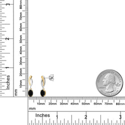 Earrings in 925 Sterling Silver and 10K Yellow Gold