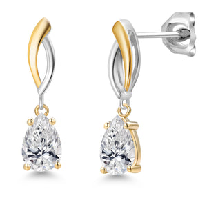 Earrings in 925 Sterling Silver and 10K Yellow Gold