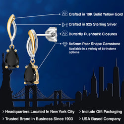 Earrings in 925 Sterling Silver and 10K Yellow Gold