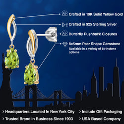 Earrings in 925 Sterling Silver and 10K Yellow Gold