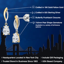 Earrings in 925 Sterling Silver and 10K Yellow Gold