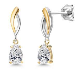 Earrings in 925 Sterling Silver and 10K Yellow Gold