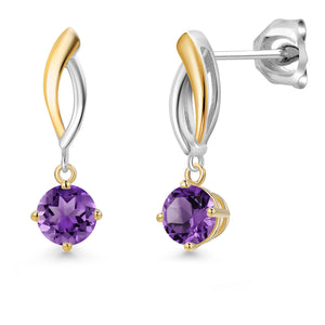 Earrings in 925 Sterling Silver and 10K Yellow Gold