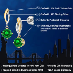 Earrings in 925 Sterling Silver and 10K Yellow Gold