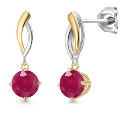 Earrings in 925 Sterling Silver and 10K Yellow Gold