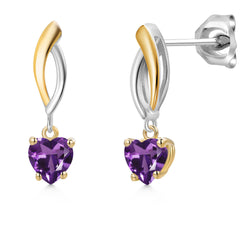 Earrings in 925 Sterling Silver and 10K Yellow Gold