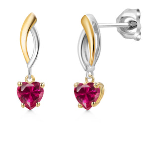Earrings in 925 Sterling Silver and 10K Yellow Gold