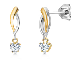 Earrings in 925 Sterling Silver and 10K Yellow Gold