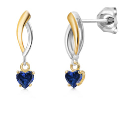 Earrings in 925 Sterling Silver and 10K Yellow Gold
