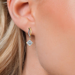 Earrings in 925 Sterling Silver and 10K Yellow Gold