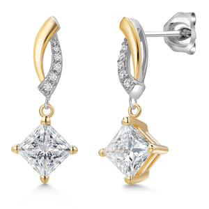 Earrings in 925 Sterling Silver and 10K Yellow Gold